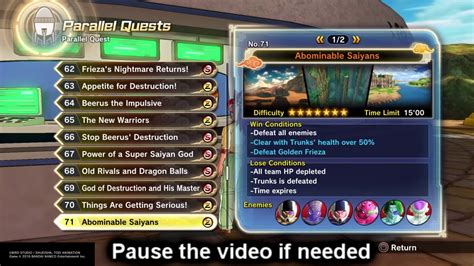 xenoverse 2 all parallel quest.